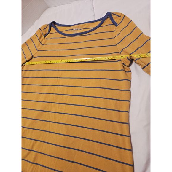 L.L. Bean Top Womens M Orange Stripe Supima Boat Neck Casual Layer Basic Workout - Picture 7 of 13